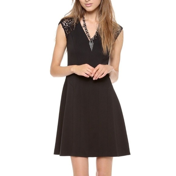 Rebecca Taylor Dresses & Skirts - NWT Rebecca Taylor Black Ponte V Neck Dress